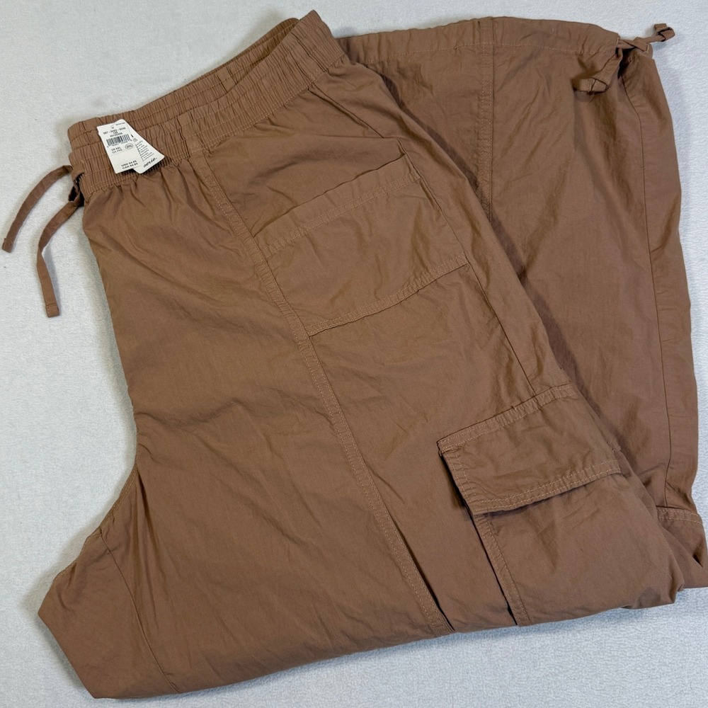 Aerie Brown Cargo Pants Women's XXL Drawstring Waist Pockets Casual Comfy $54.95
